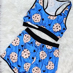 Women’s Two Piece Pink Cookie Silk Pajamas SMALL THROUGH XXL